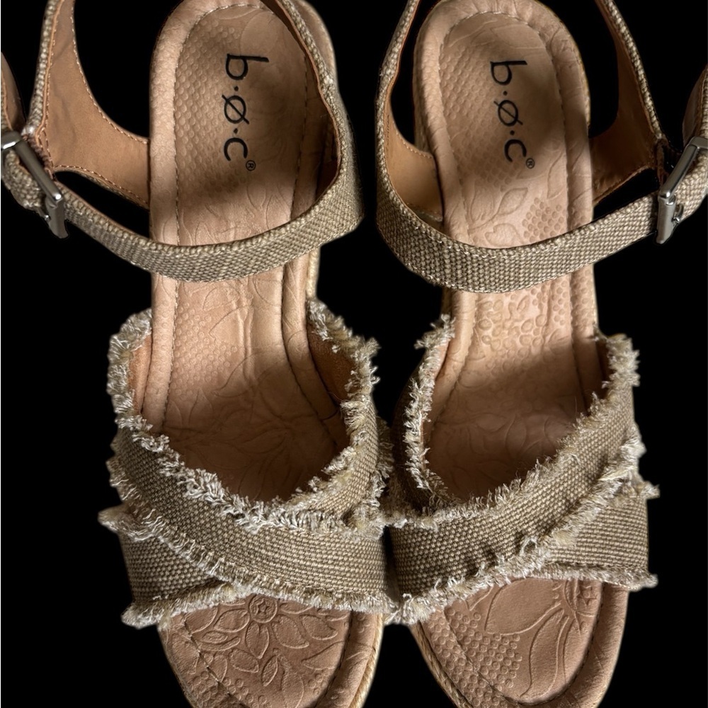 b.o.c. Frayed Edge Tan Sandals